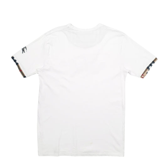 Mens White Burberry  Short Sleeve T Shirt