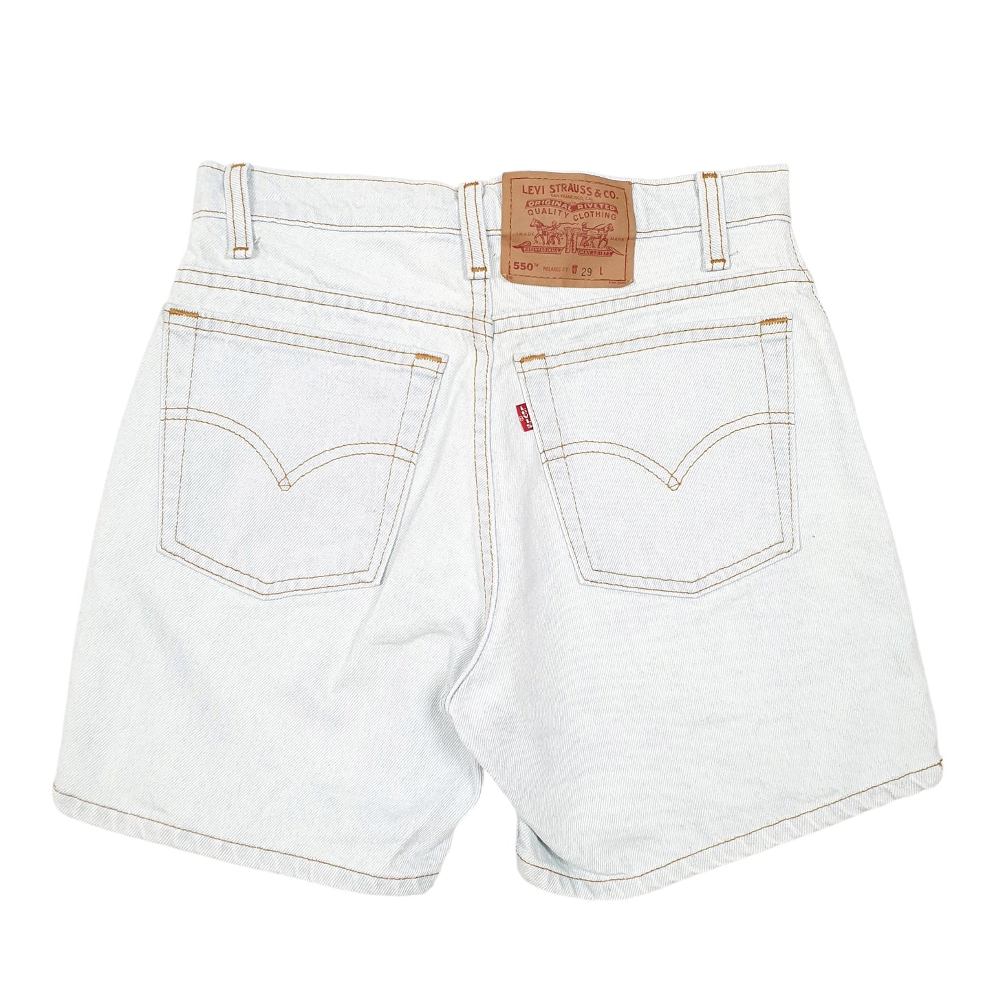 Mens Blue Levis Denim Jeans Jorts Vintage 550 Relaxed Denim Shorts