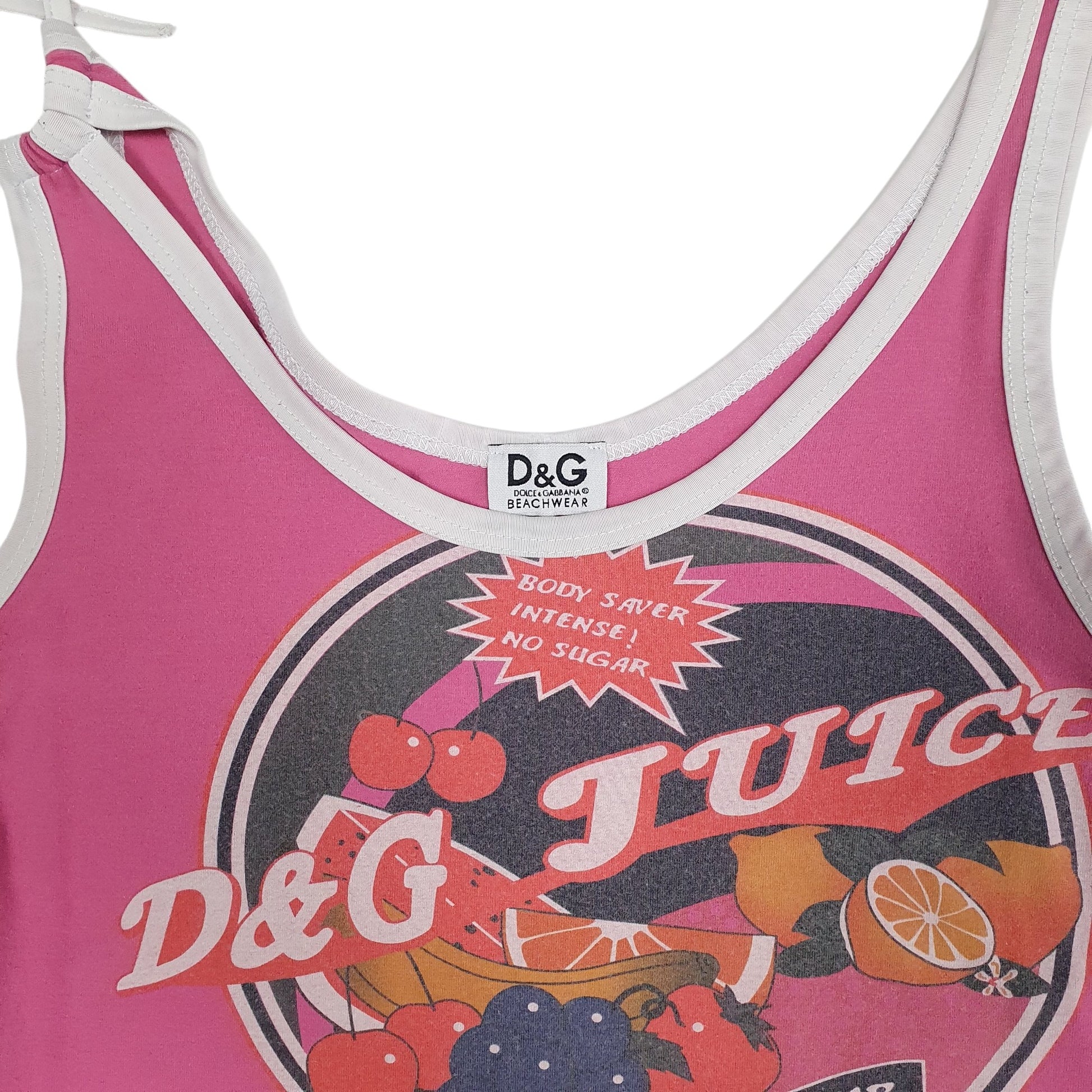 Womens Pink Dolce & Gabbana Vest Beachwear Short Sleeve T Shirt