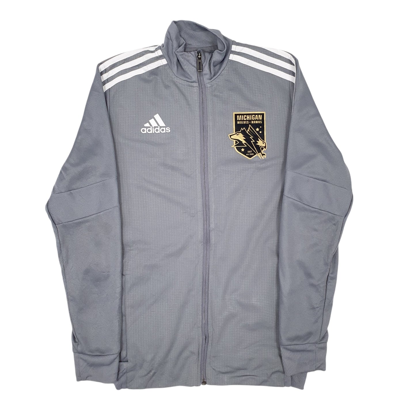 Mens Grey Adidas Michigan Wolves Hawks Climalite Full Zip Coat