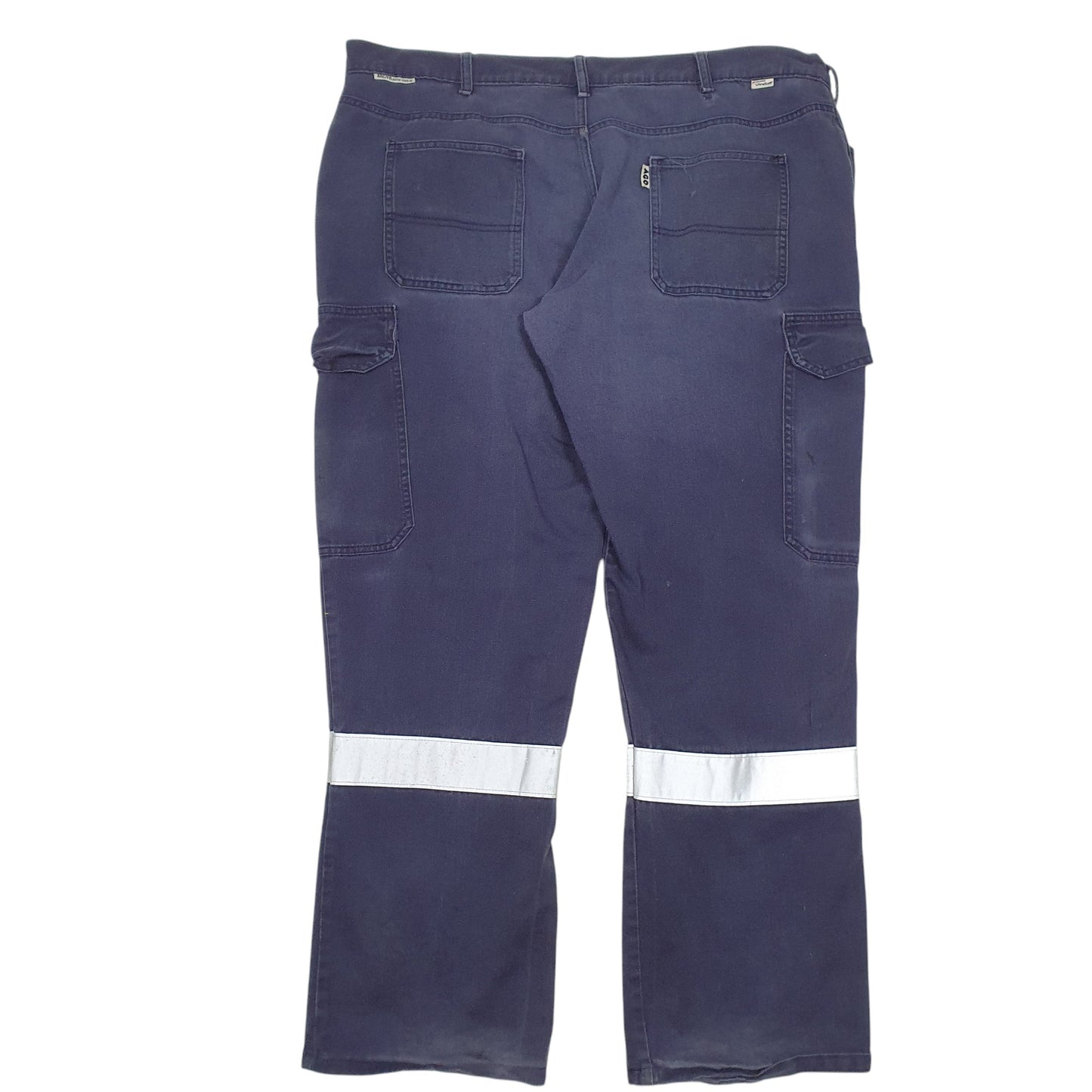 Mens Navy AGO Workwear Utility Reflective Cargo Trousers