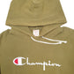 Mens Khaki Champion Reverse Weave Warm Up Hoodie Jumper