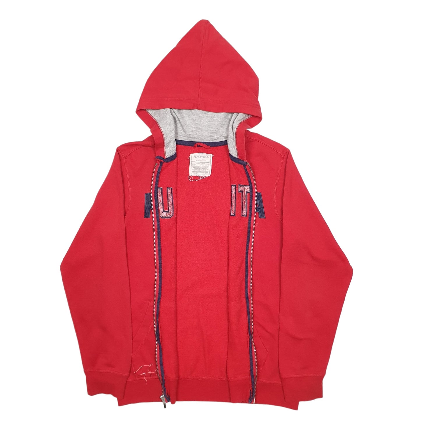 Womens Red Nautica Spellout Full Zip Jumper