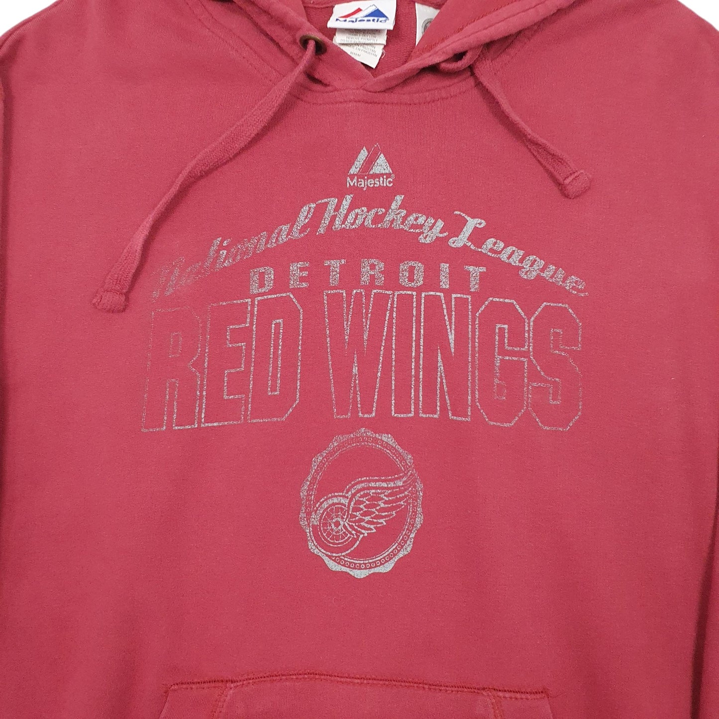 Mens Red Majestic NHL Detriot Red Wings Hoodie Jumper
