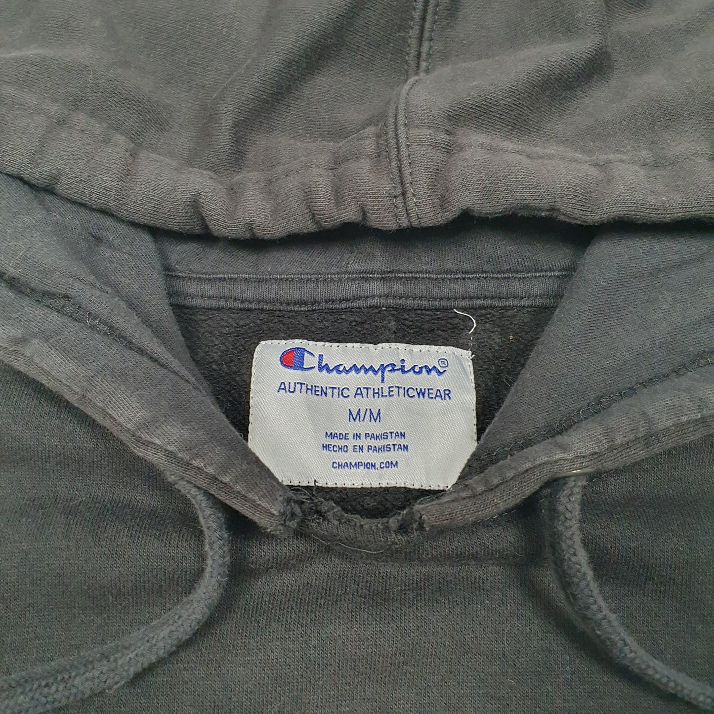 Mens Black Champion Script Hoodie Jumper