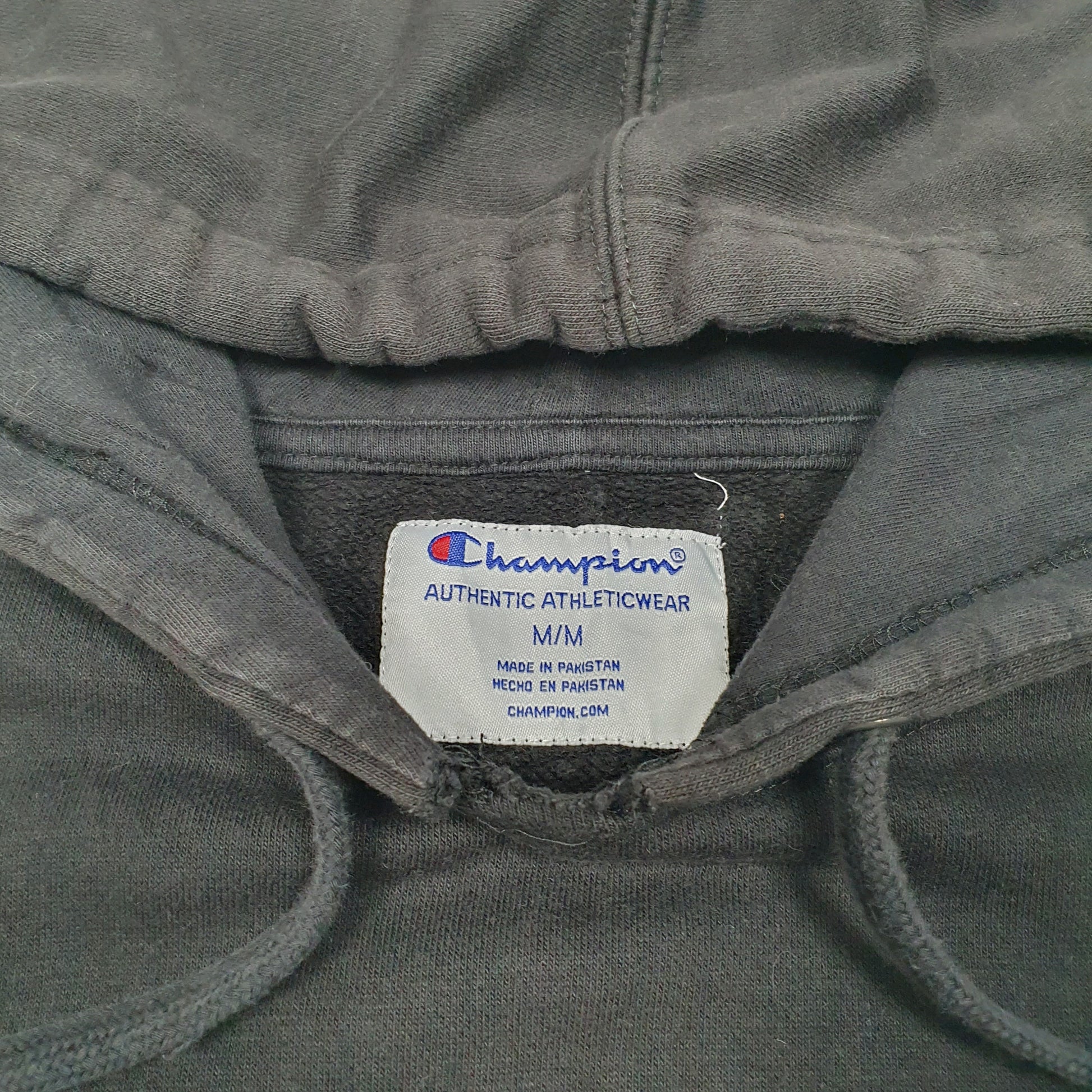 Mens Black Champion Script Hoodie Jumper