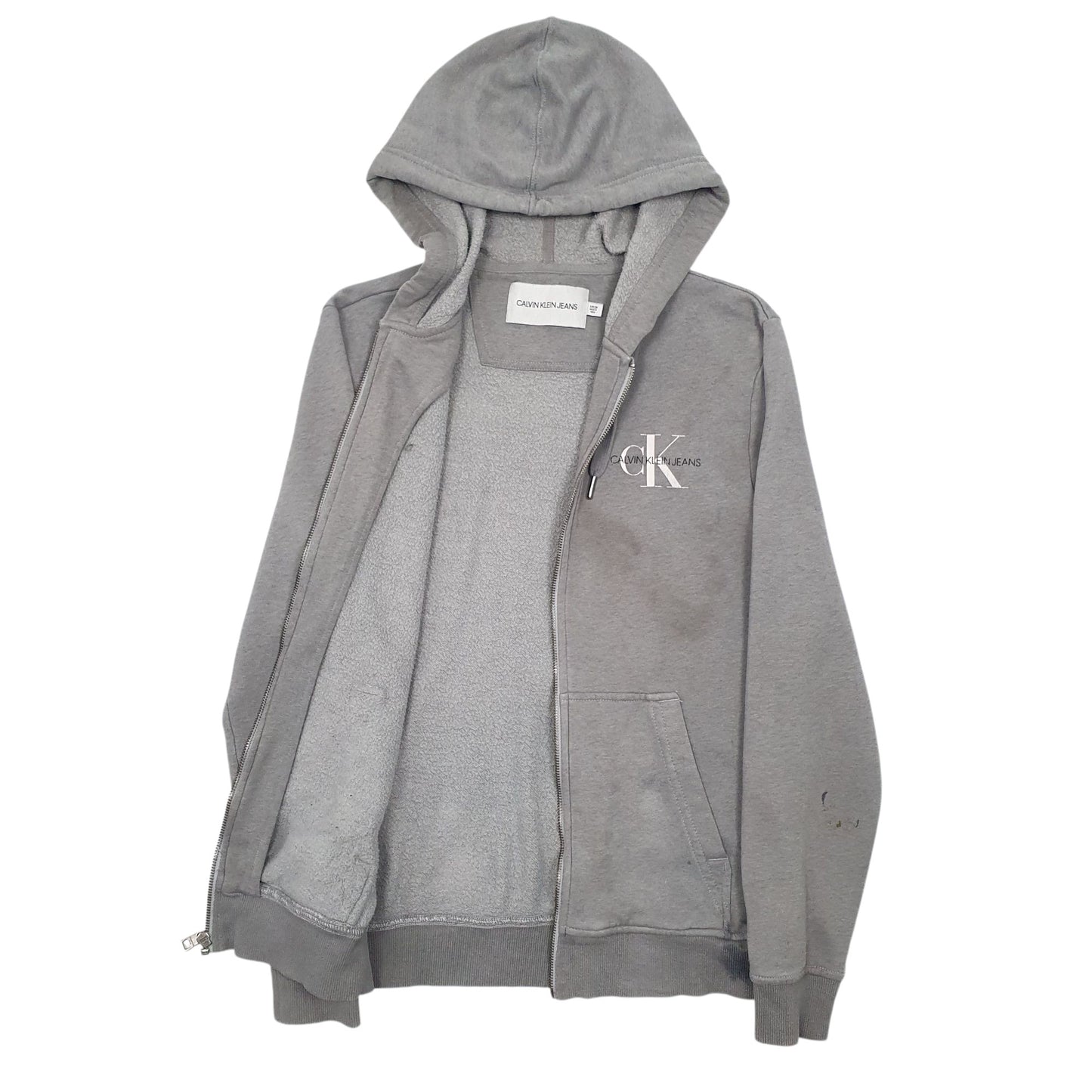 Mens Grey Calvin Klein Jeans  Full Zip Jumper