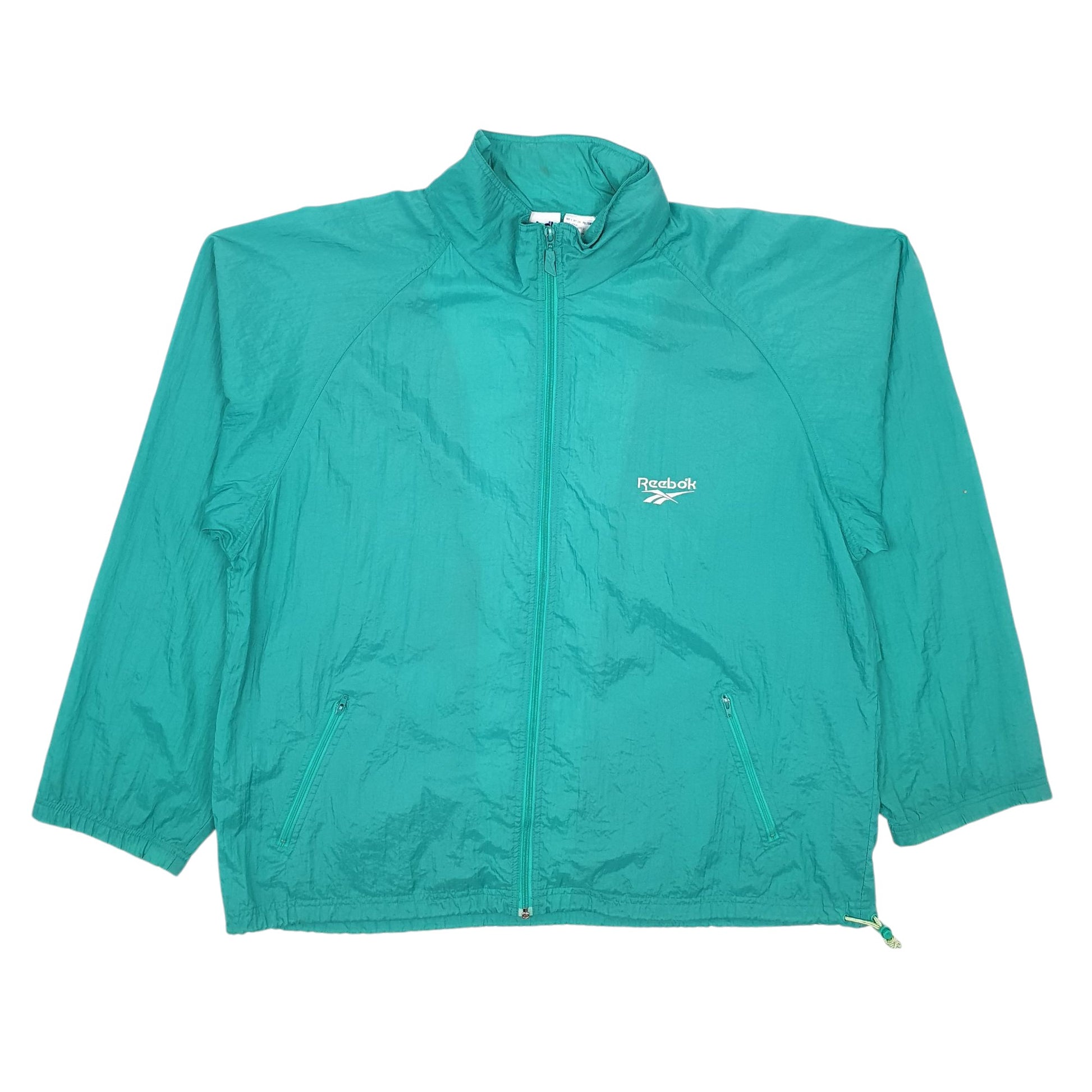 Mens Green Reebok Vintage 90s Concealed Hood  Coat