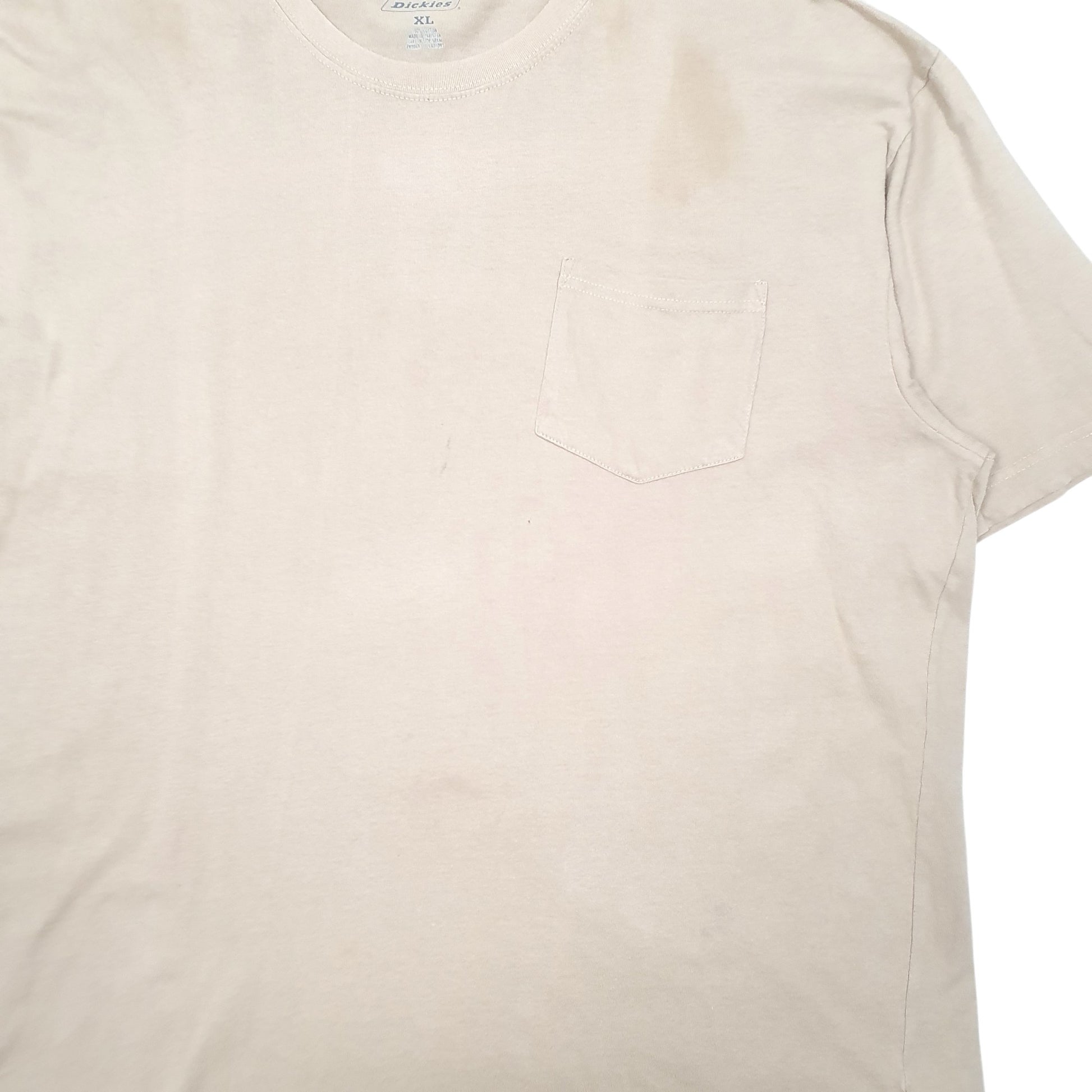 Mens Beige Dickies Pocket Workwear Short Sleeve T Shirt