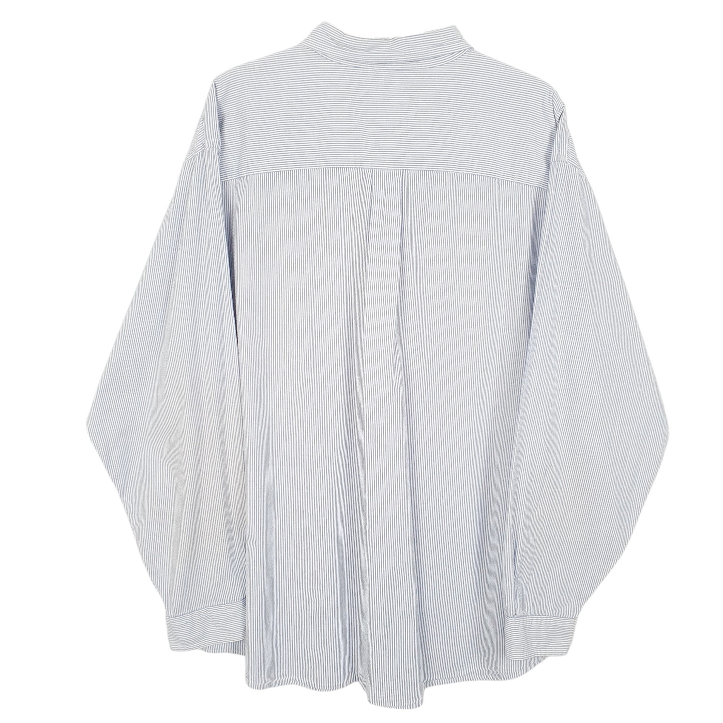 Mens White L.L.Bean Seersucker Long Sleeve Shirt