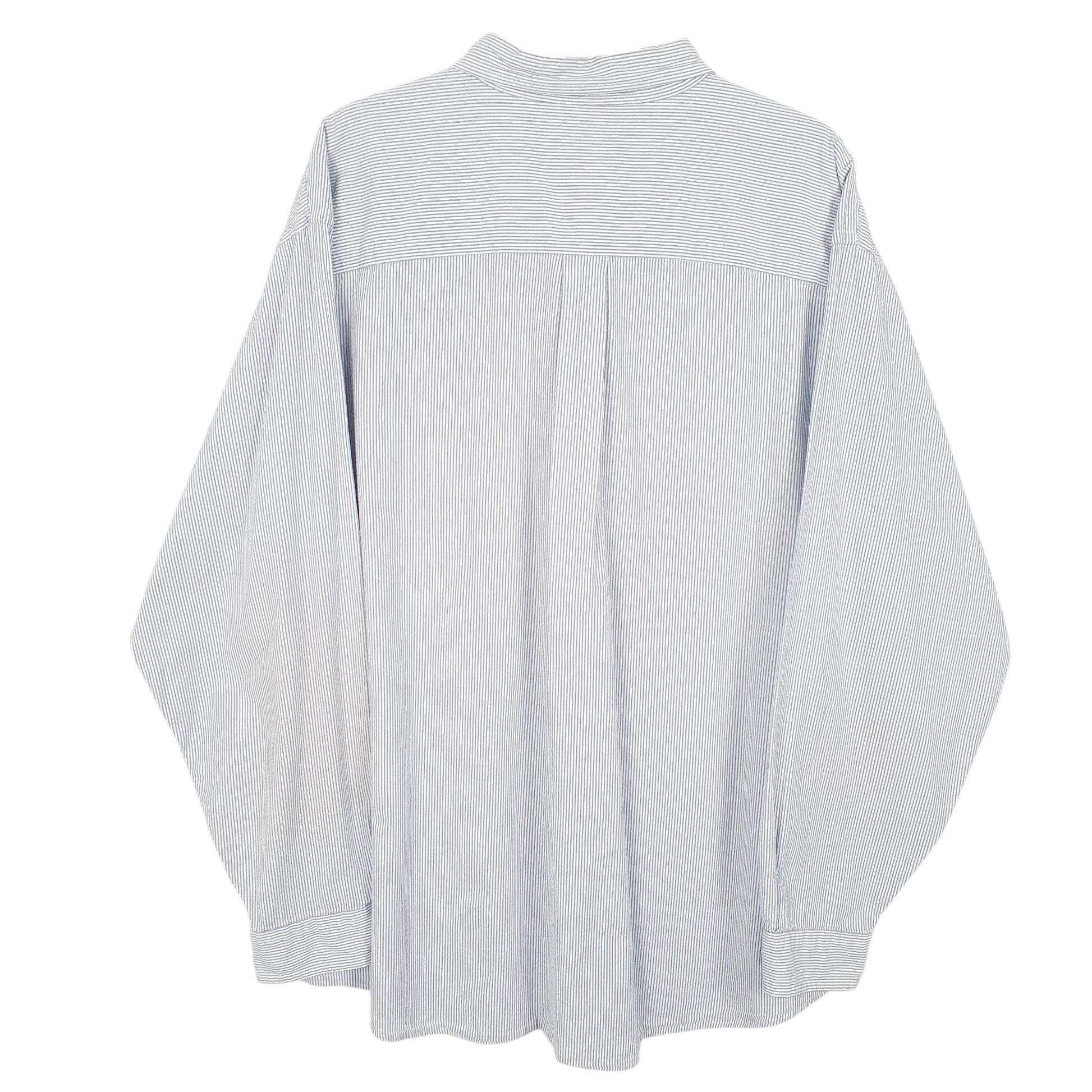 Mens White L.L.Bean Seersucker Long Sleeve Shirt