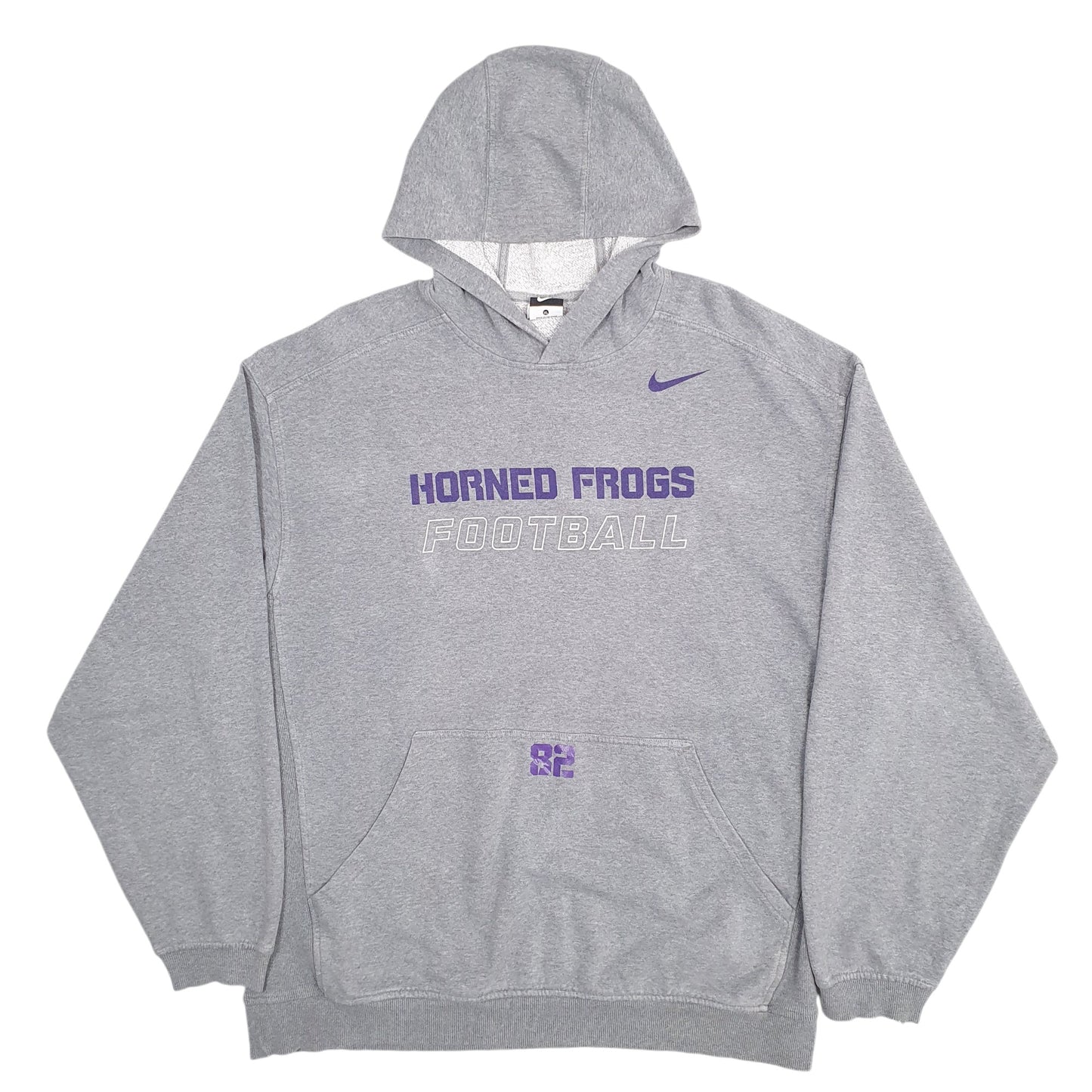 Mens Grey Nike Horned Frogs Football Spellout Hoodie Jumper