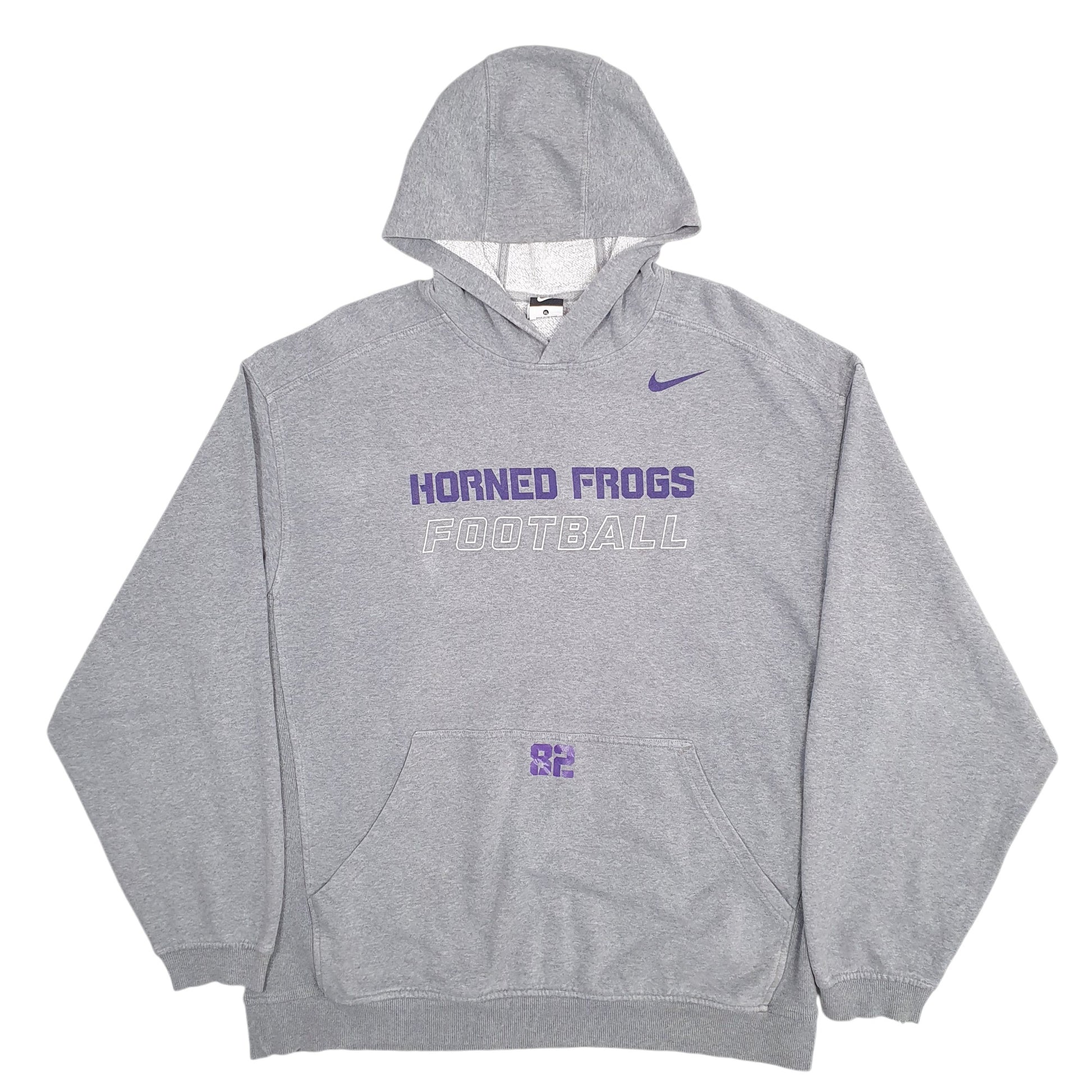 Mens Grey Nike Horned Frogs Football Spellout Hoodie Jumper