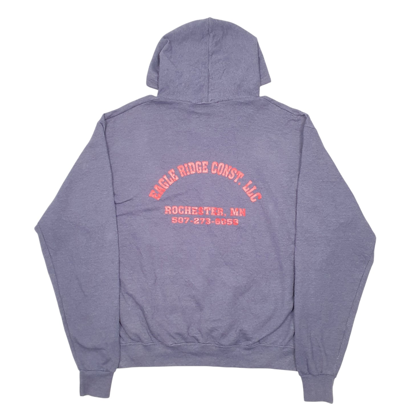 Mens Blue Champion Eagle Ridge Construction Rochester Hoodie Jumper