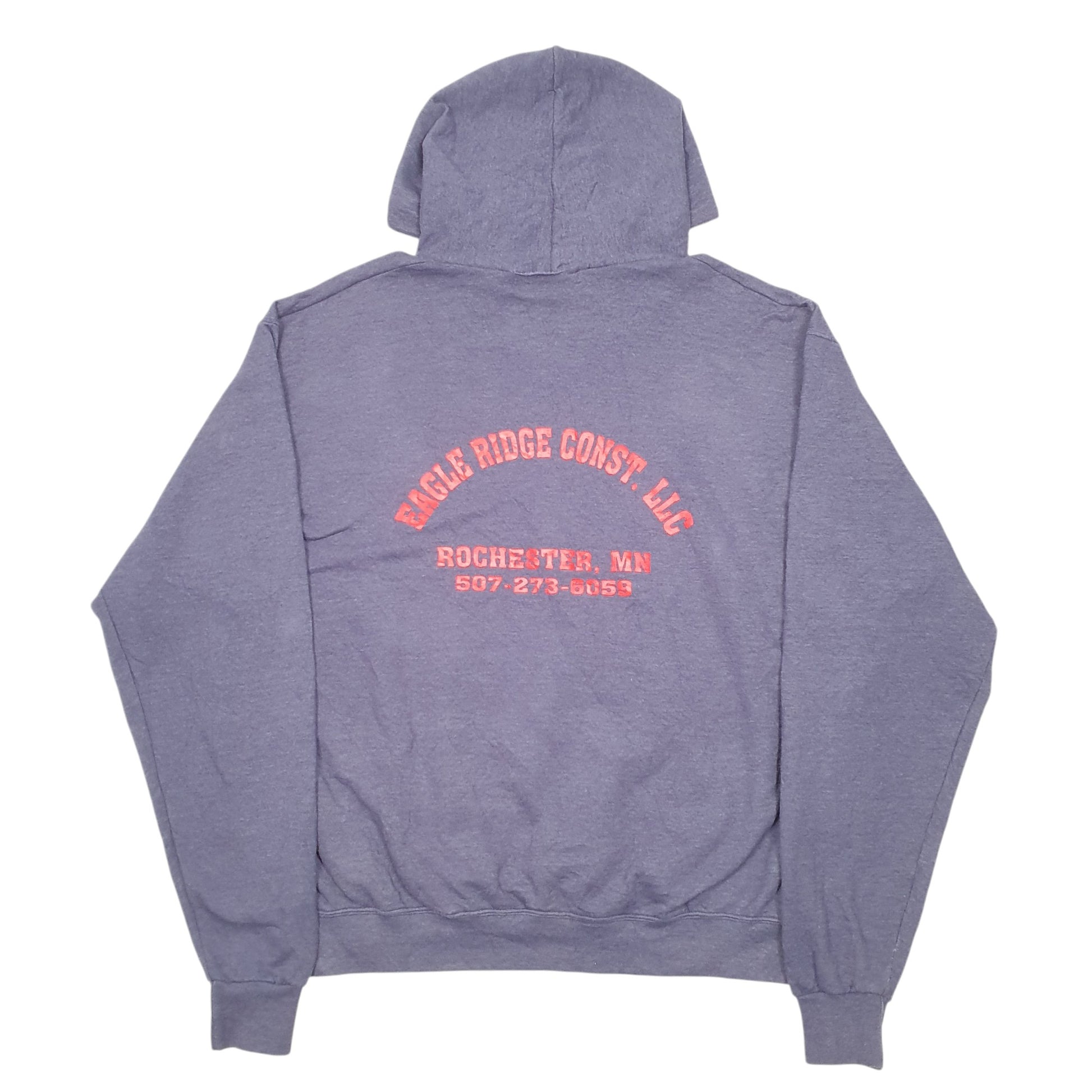 Mens Blue Champion Eagle Ridge Construction Rochester Hoodie Jumper