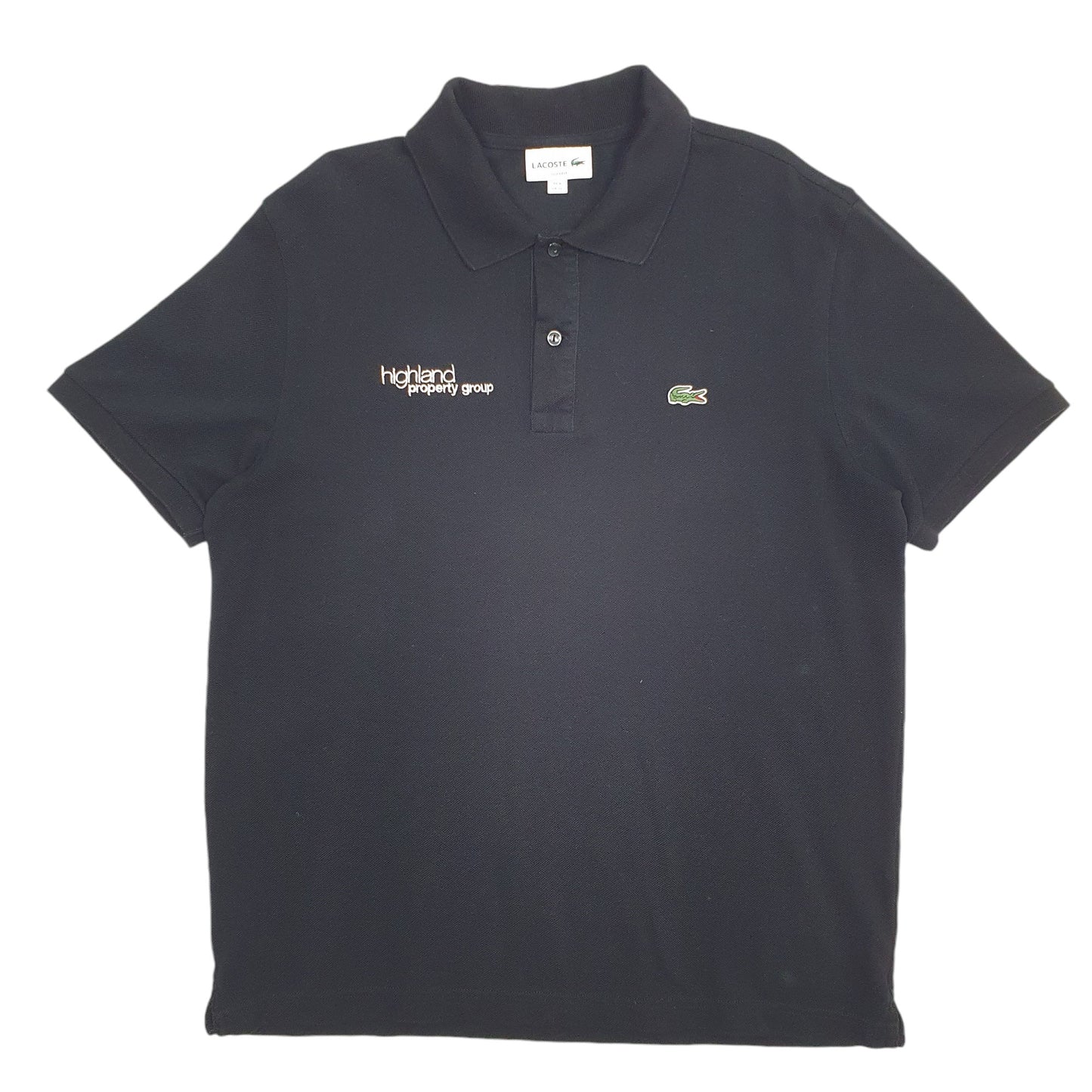 Mens Black Lacoste  Short Sleeve Polo Shirt