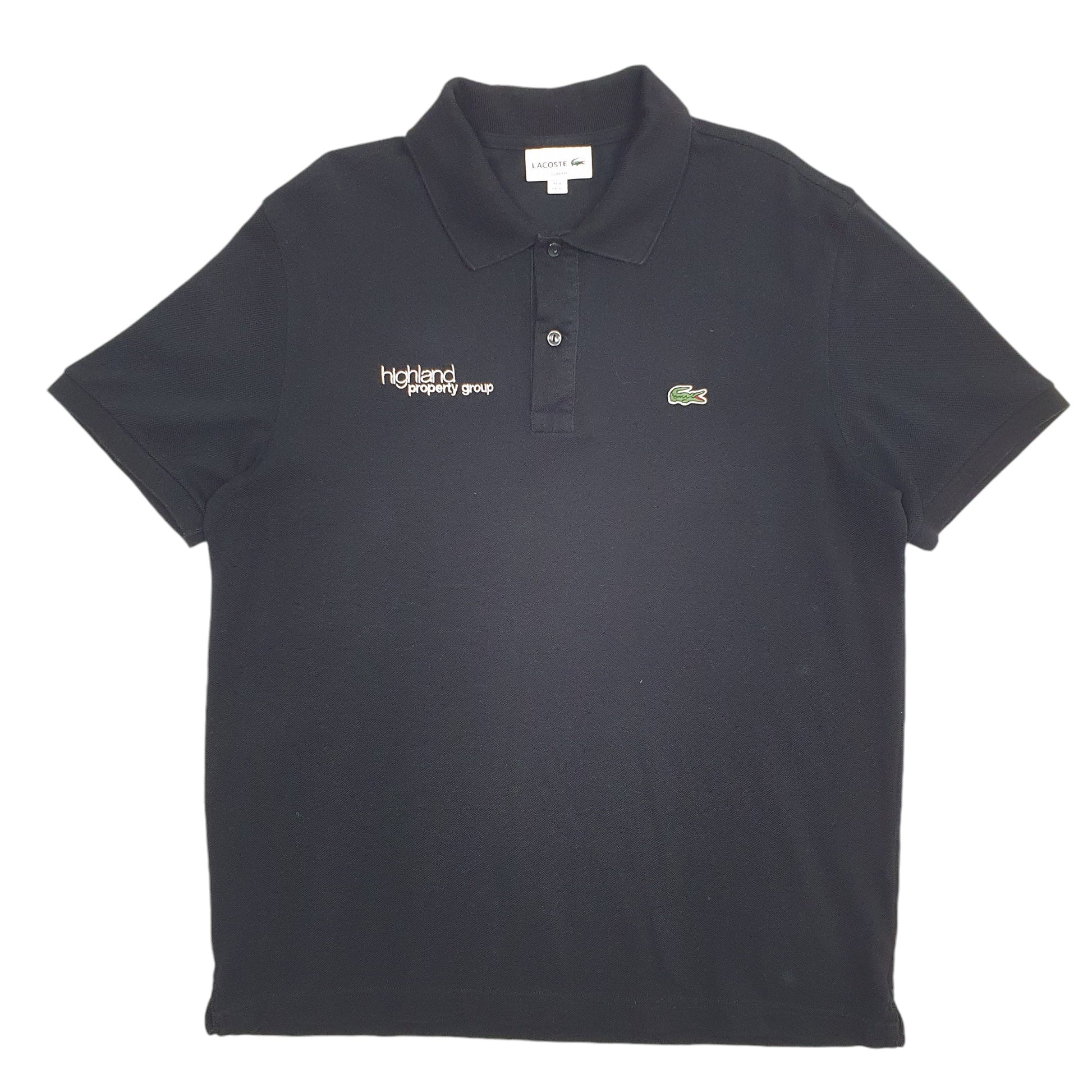 Mens Black Lacoste  Short Sleeve Polo Shirt