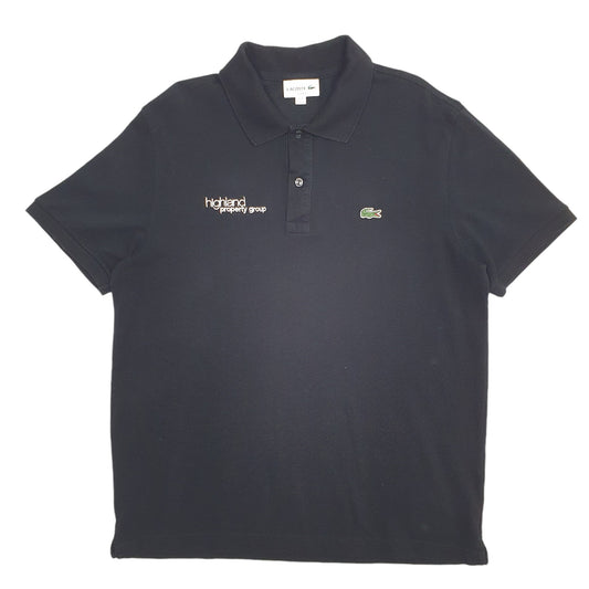 Mens Black Lacoste  Short Sleeve Polo Shirt