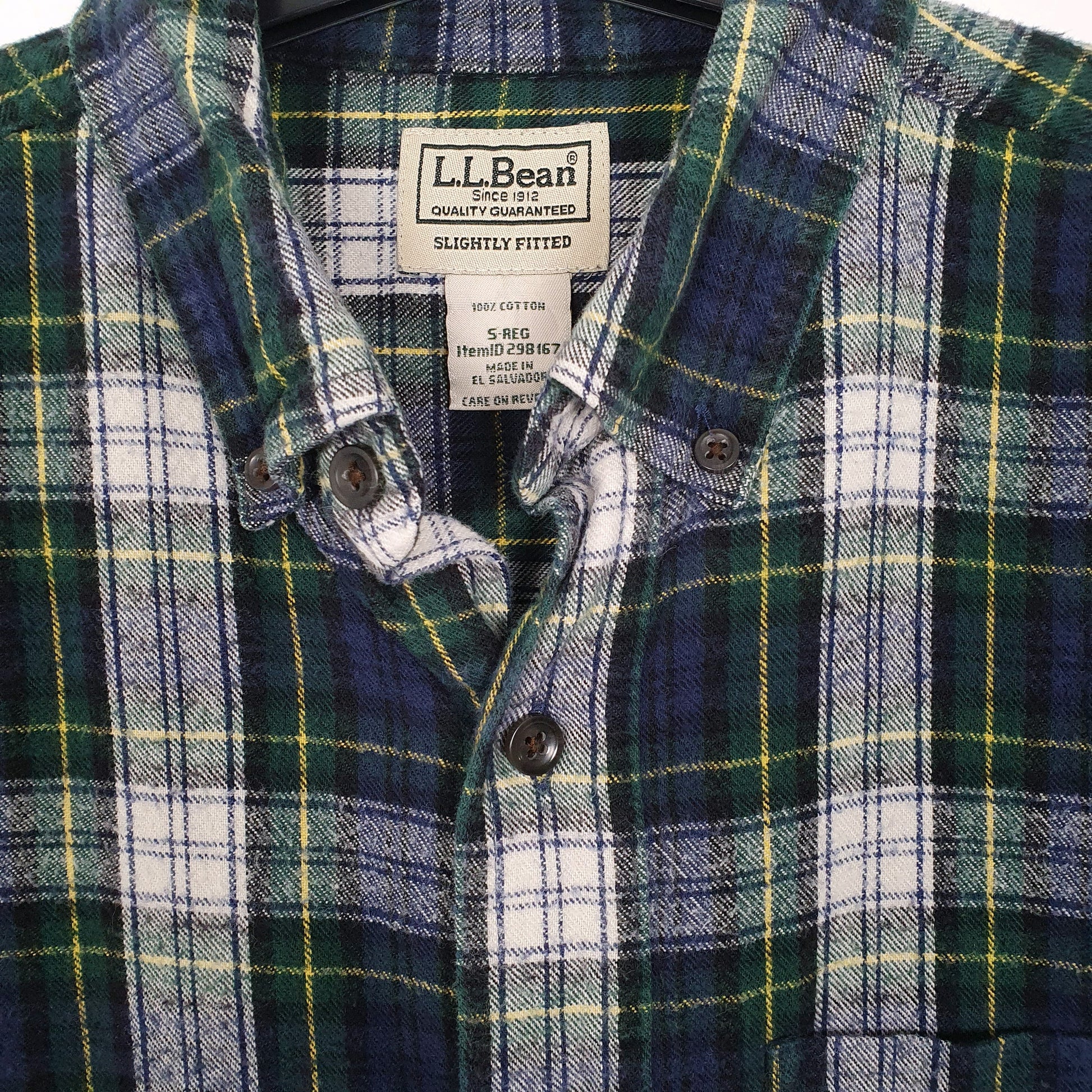 Mens Navy L.L.Bean Flannel Overshirt Long Sleeve Shirt