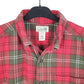 Mens Red L.L.Bean Tartan Flannel Overshirt Shacket Long Sleeve Shirt