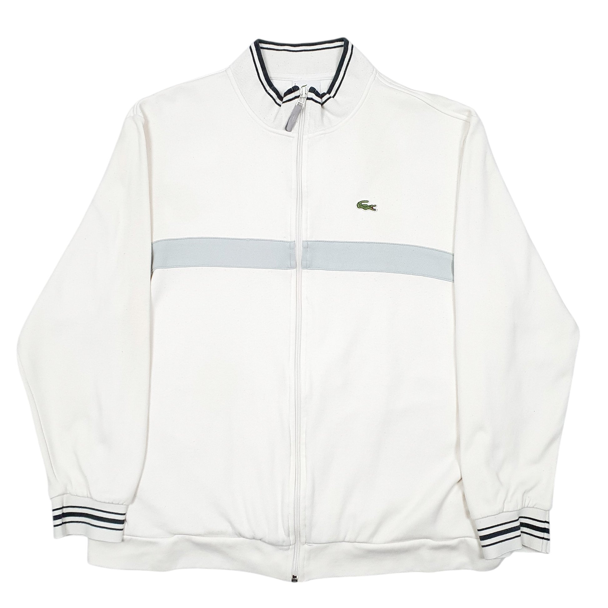 Mens Cream Lacoste Sport Full Zip Jumper