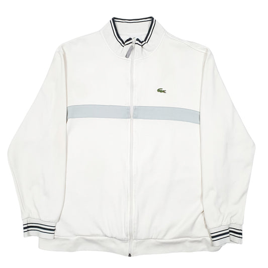 Mens Cream Lacoste Sport Full Zip Jumper