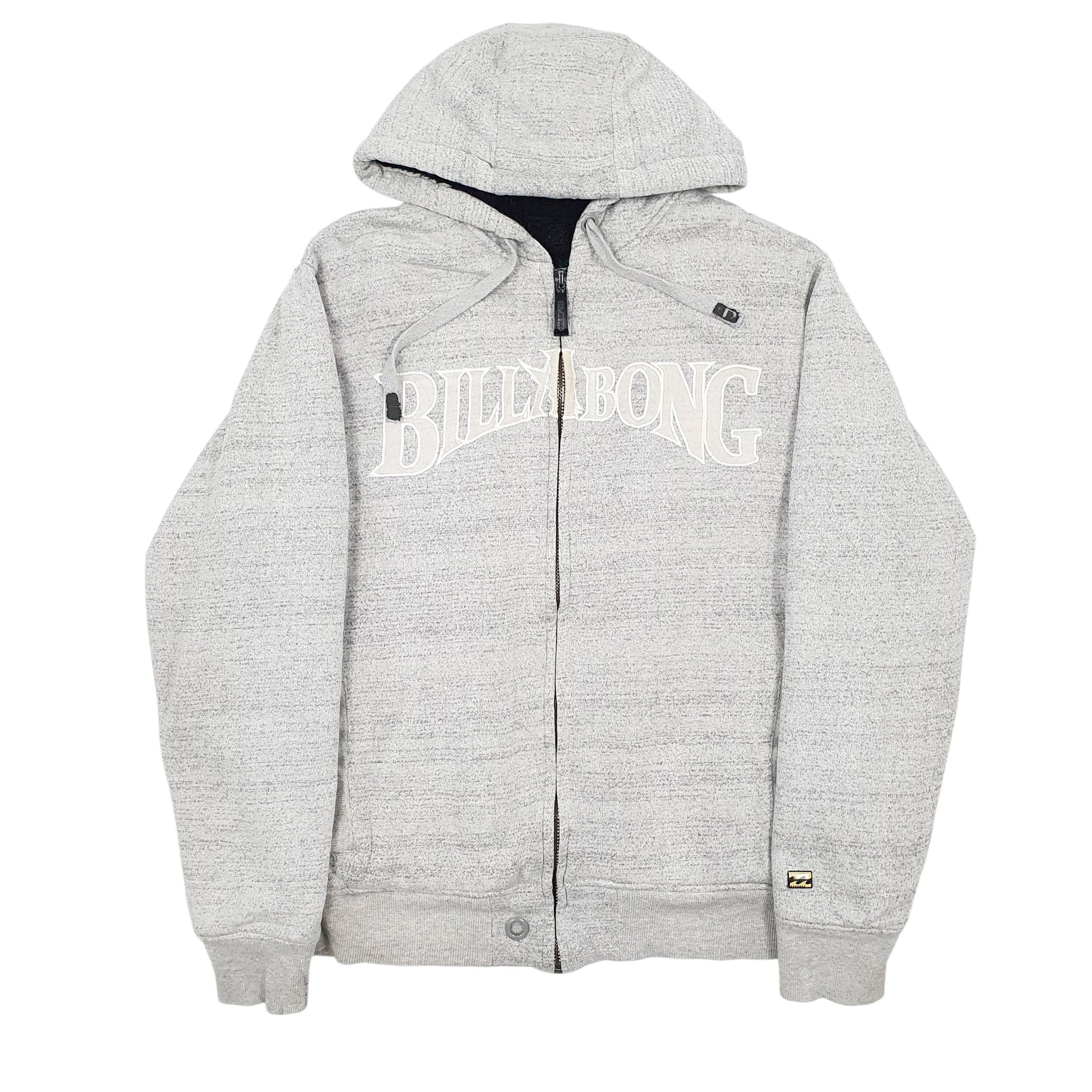 Mens Grey Billabong Fleece Lined Full Zip Jumper