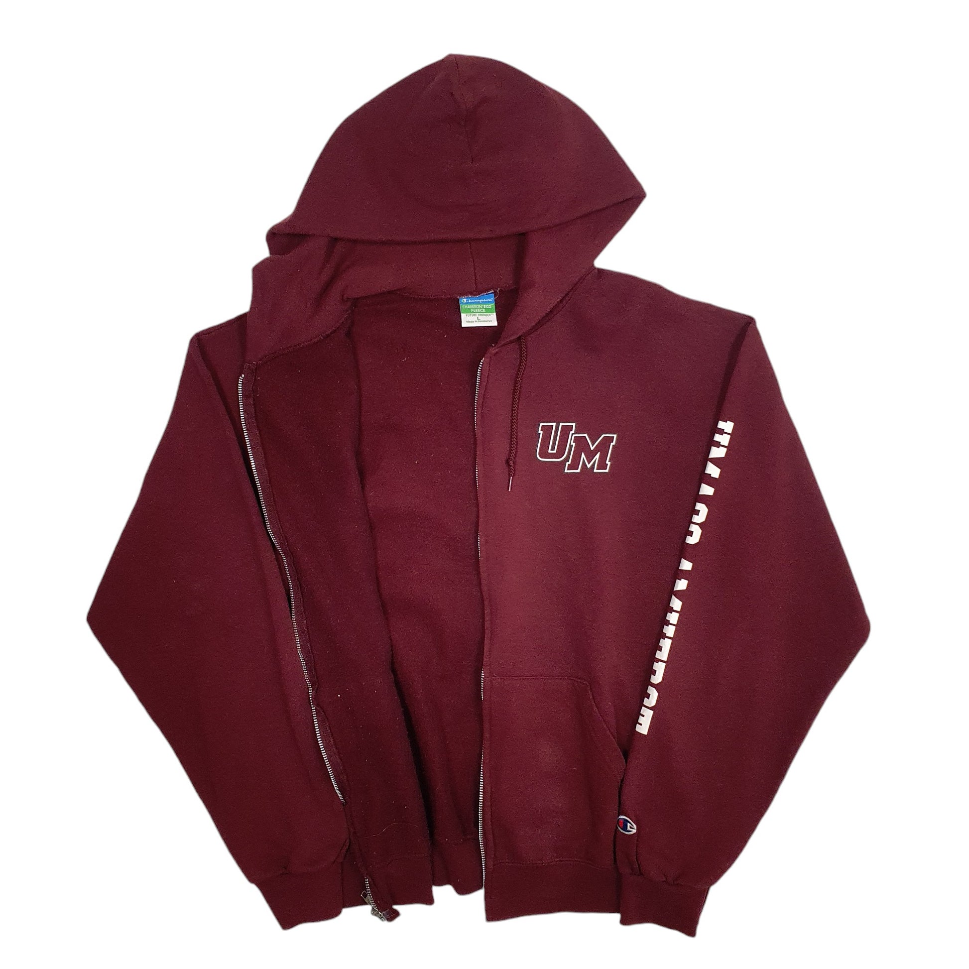 Mens Burgundy Champion Umass Amherst Full Zip Jumper