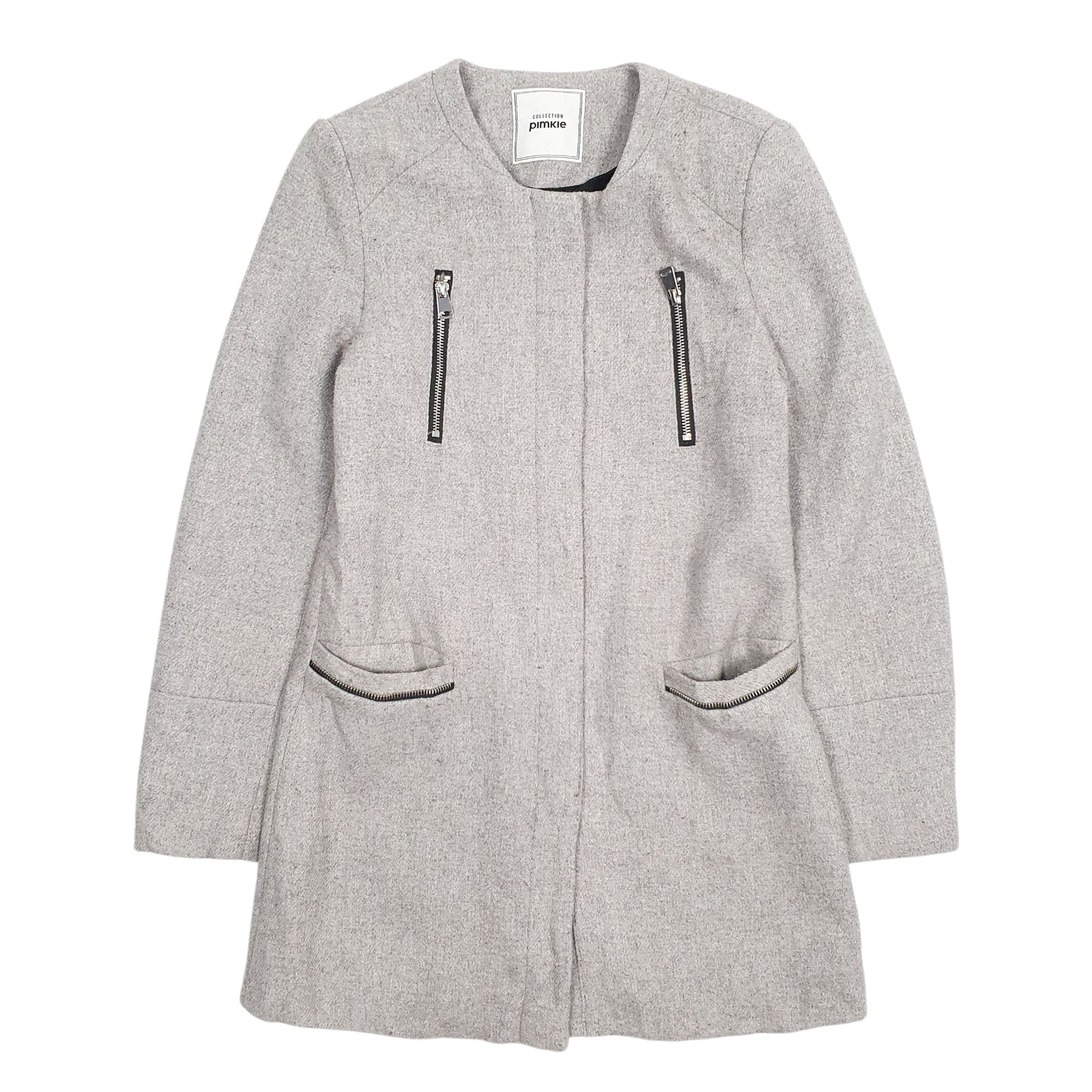 Womens Grey Pimkie Longline Hoodie Coat