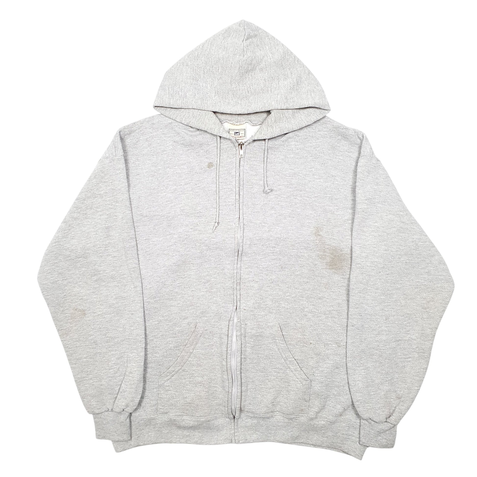 Mens Grey Lee Hoodie Heavyweight Full Zip Jumper