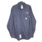 Mens Navy Carhartt Flame Resistant Workwear Alabama Power Long Sleeve Shirt