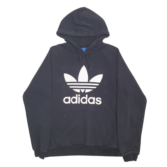 Mens Black Adidas Spellout Hoodie Jumper