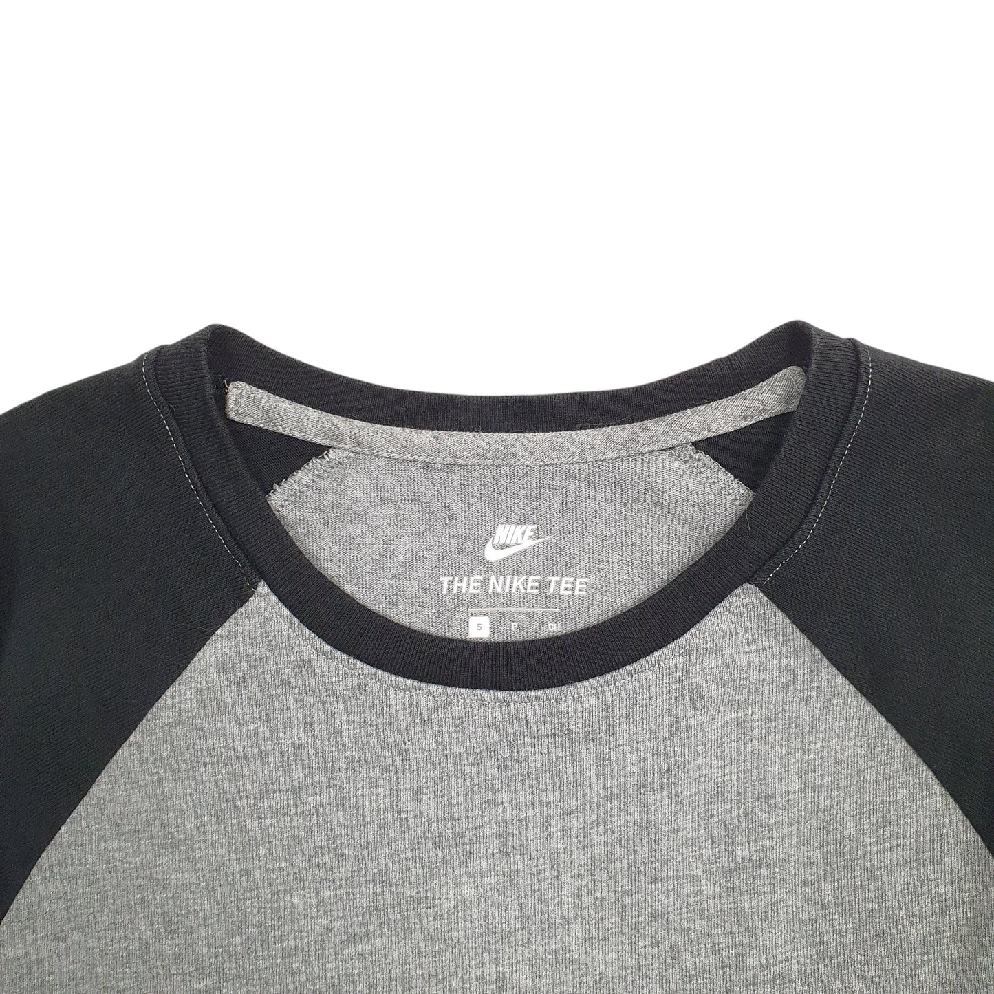 Mens Grey Nike Raglan Long Sleeve T Shirt