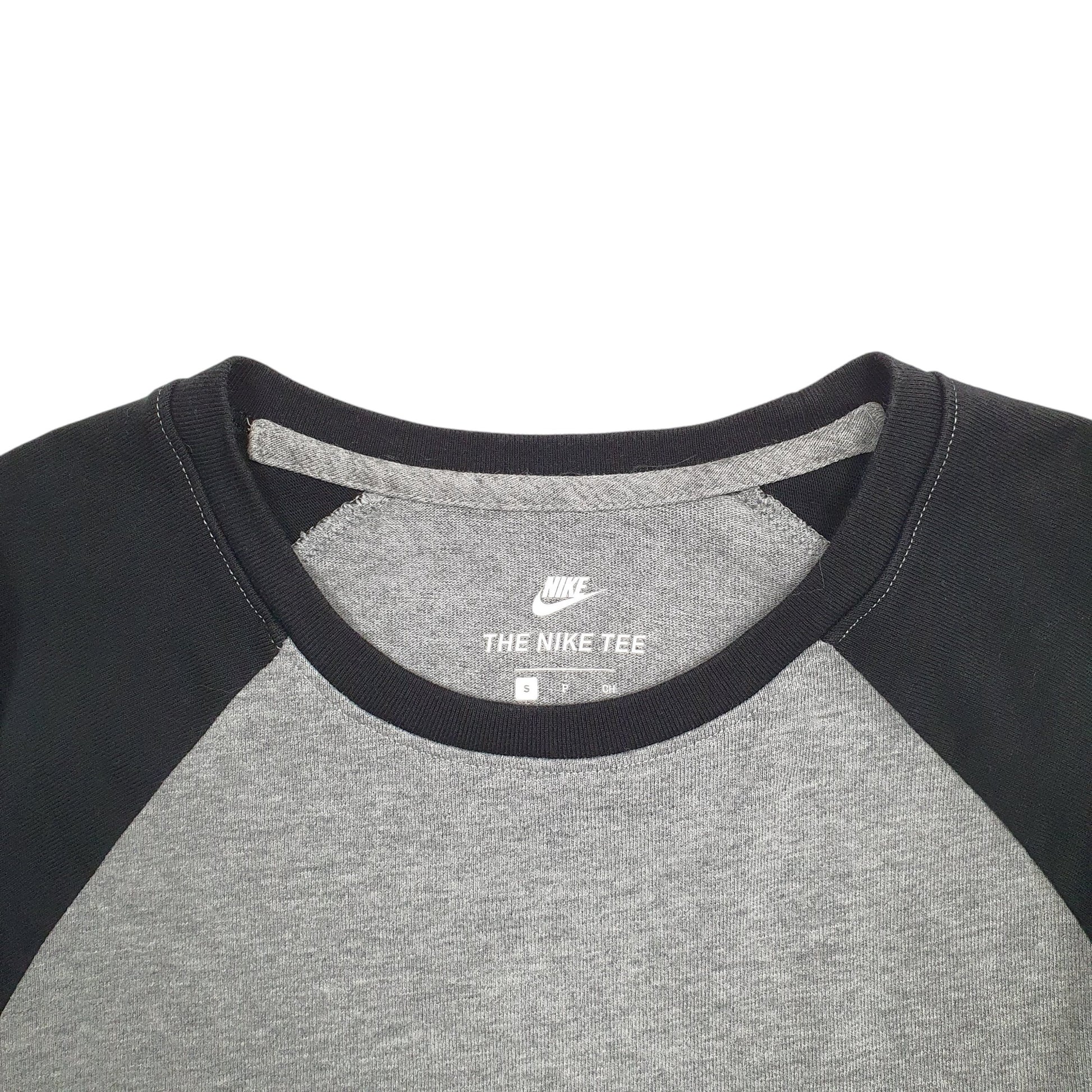 Mens Grey Nike Raglan Long Sleeve T Shirt