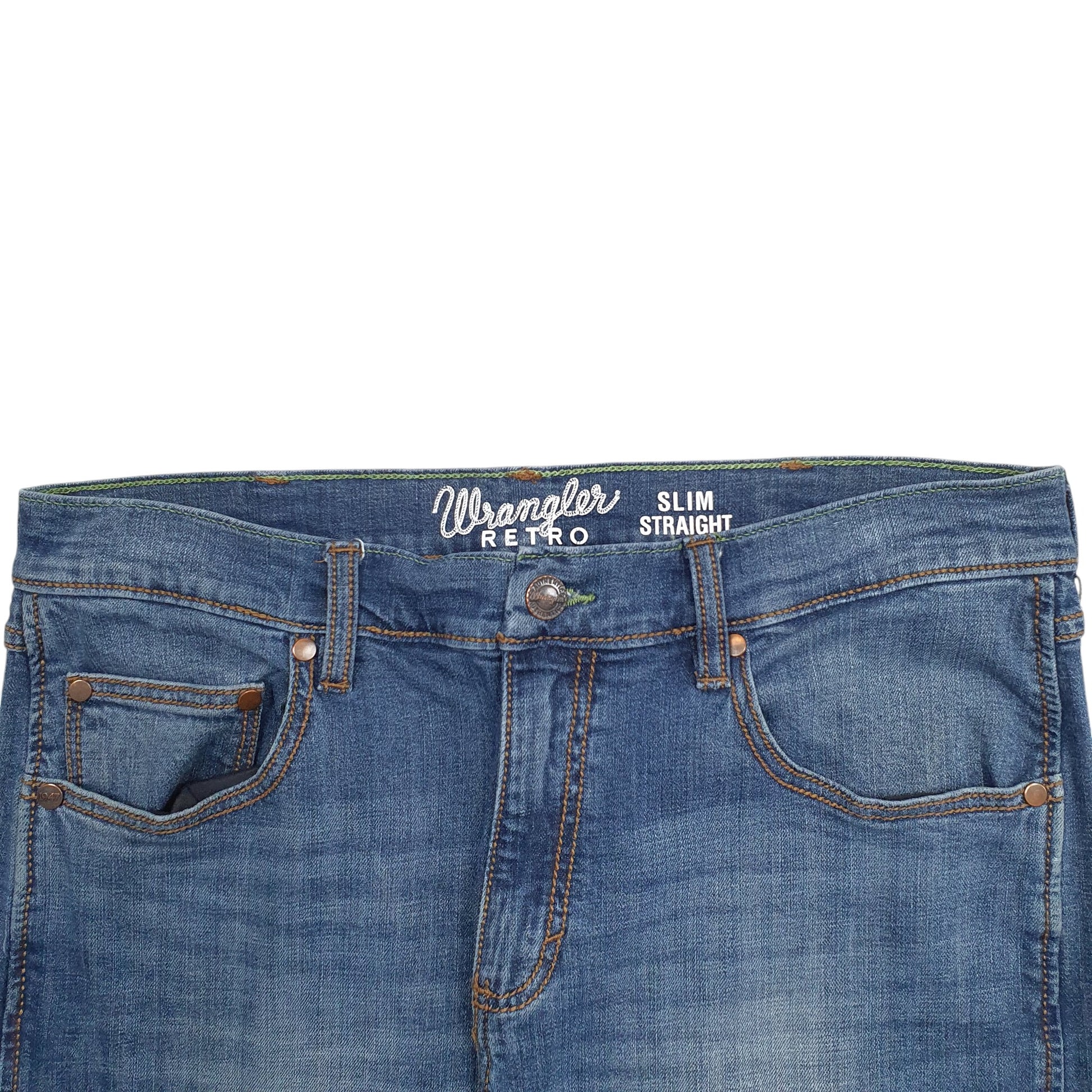 Mens Blue Wrangler Retro Slim JeansW36 L31