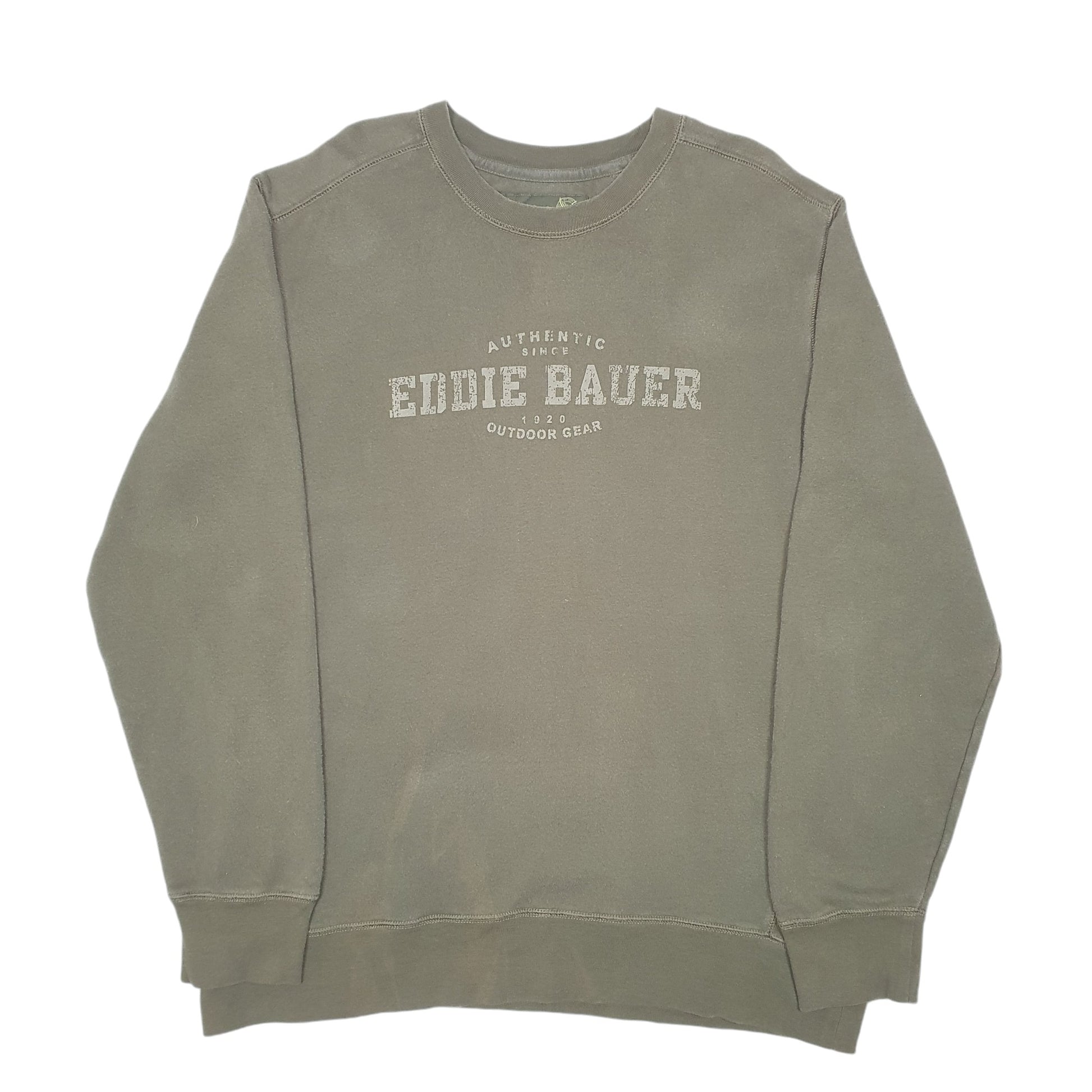 Mens Khaki Eddie Bauer Spellout Outdoor Gear Crewneck Jumper