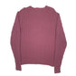 Mens Burgundy L.L.Bean Knit Cable Crewneck Jumper