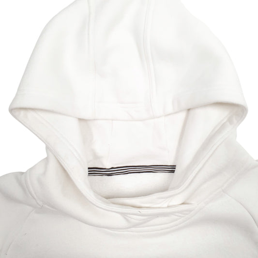 Mens White Adidas Spellout Hoodie Jumper