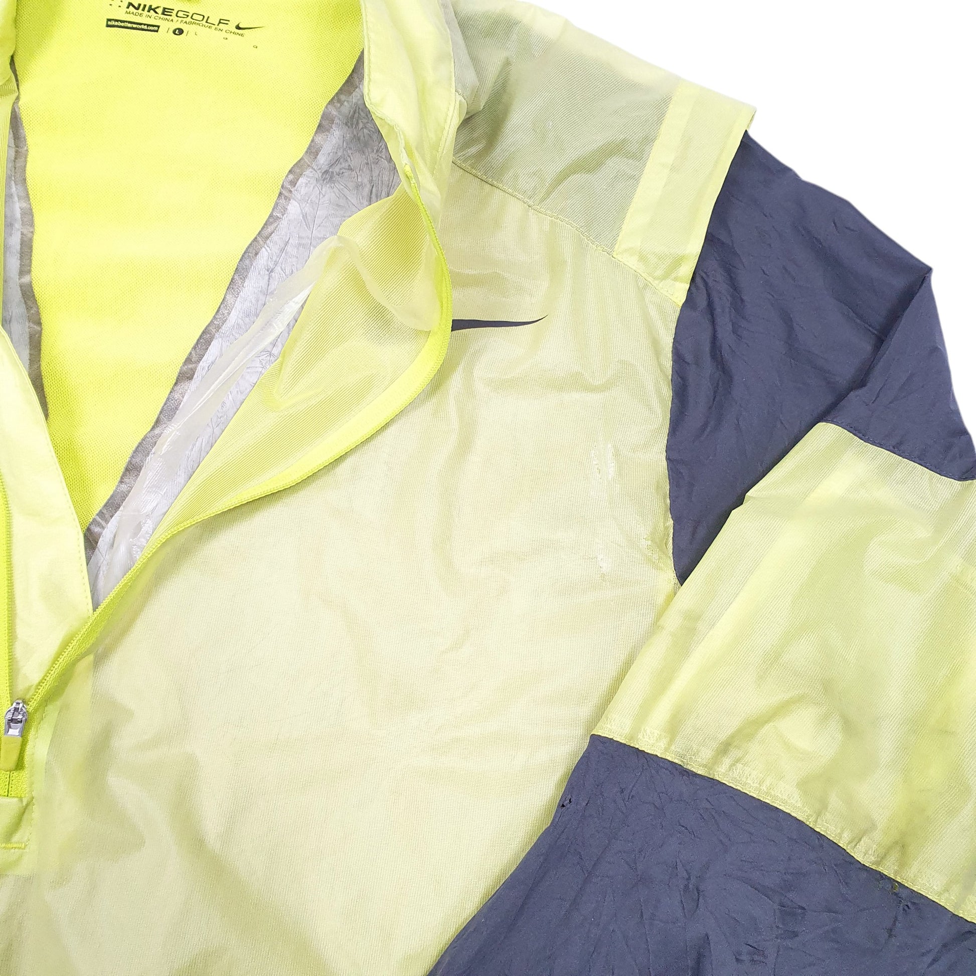 Mens Green Nike Golf Active Windbreaker Smock Half Zip Quarter Zip Coat