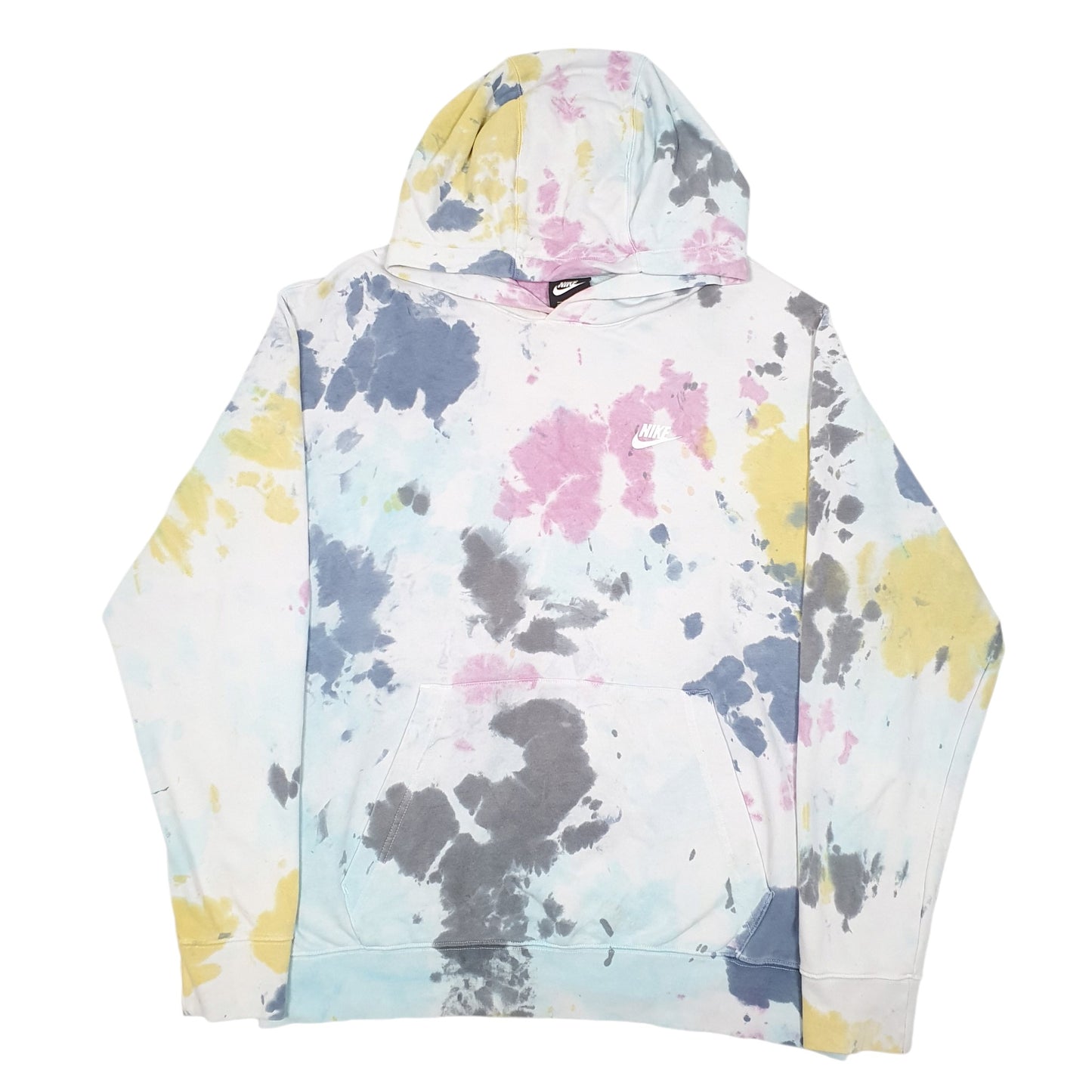 Mens White Nike Tie Dye Hoodie Jumper