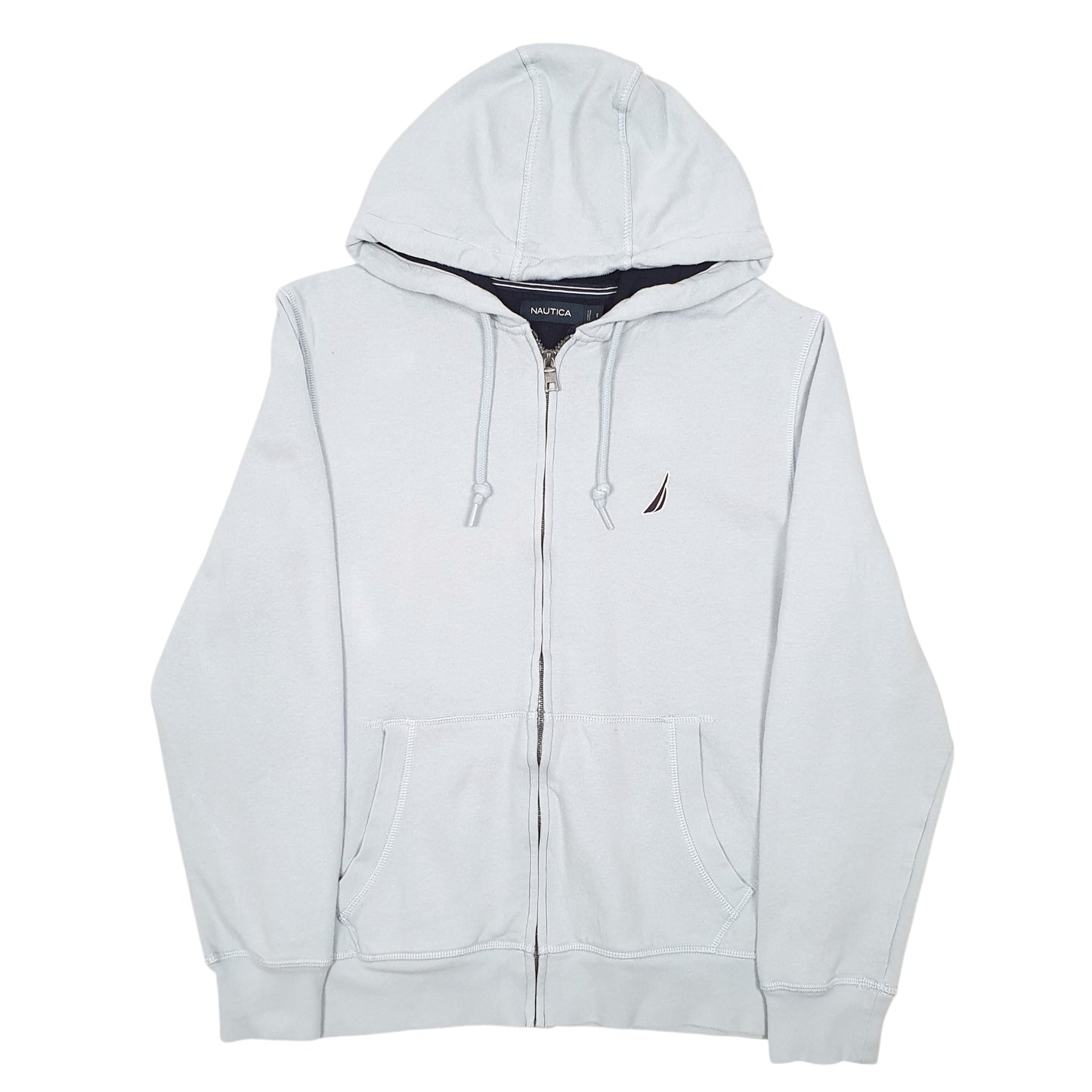 Mens Blue Nautica Hoodie Full Zip Jumper