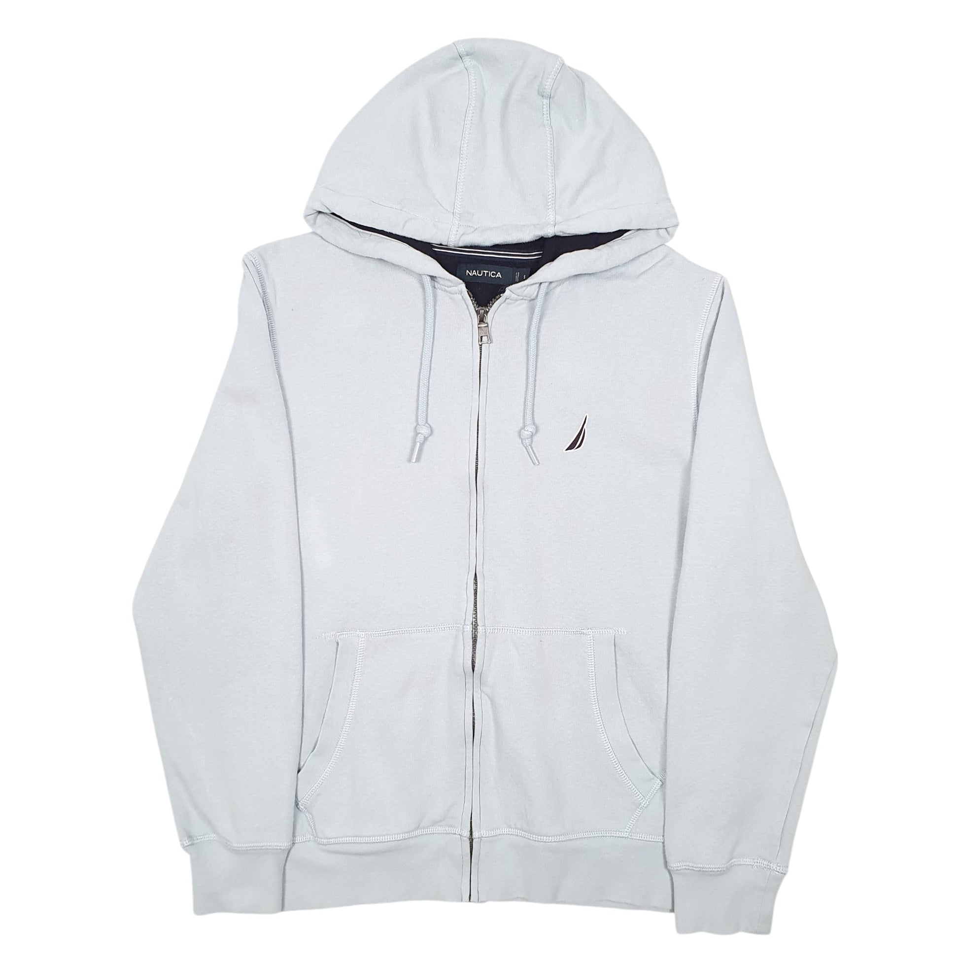 Mens Blue Nautica Hoodie Full Zip Jumper