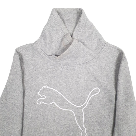 Womens Grey Puma  Shoal Neck Jumper