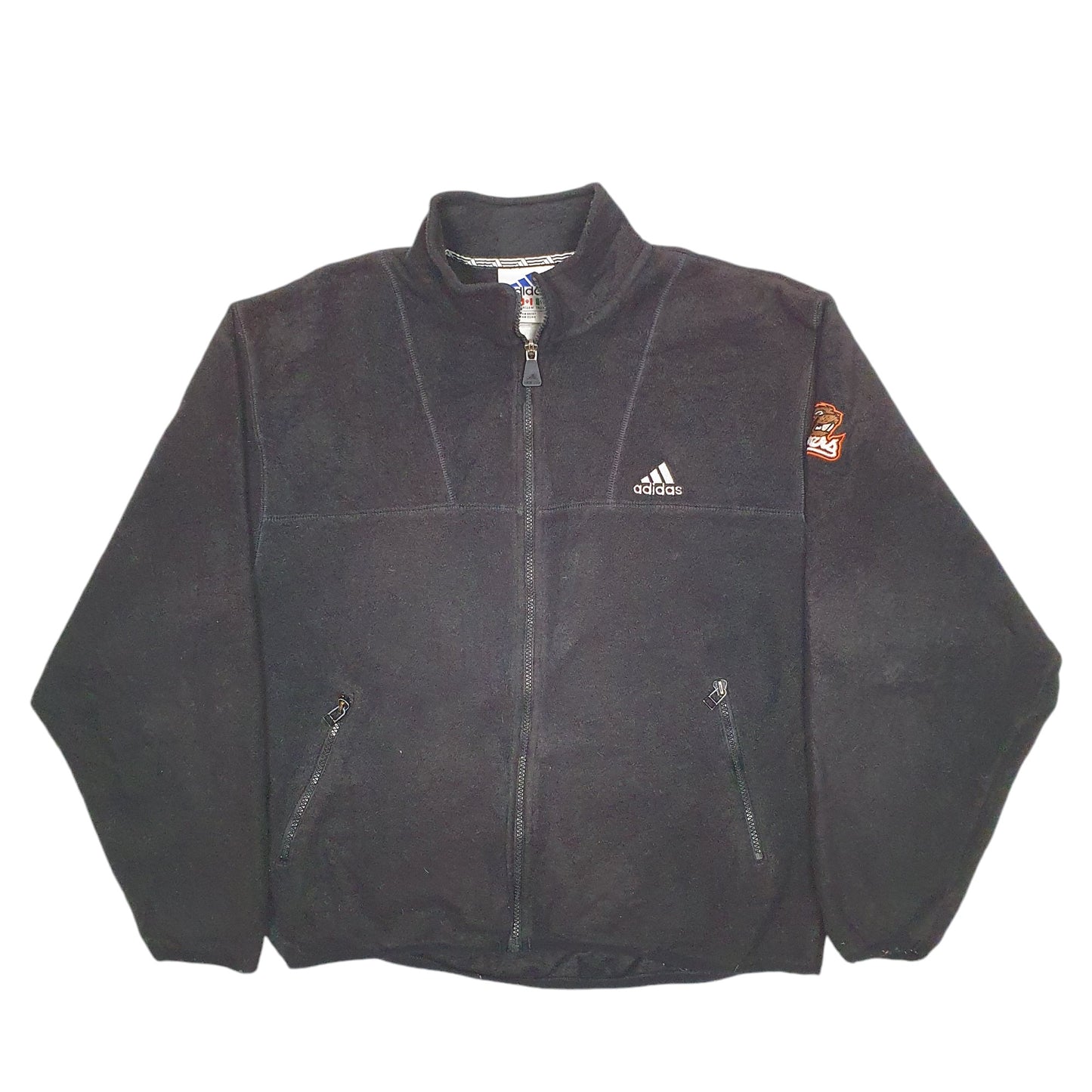 Mens Black Adidas Vintage Beavers Full Zip Jumper