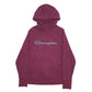 Womens Burgundy Champion Spellout Hoodie Jumper