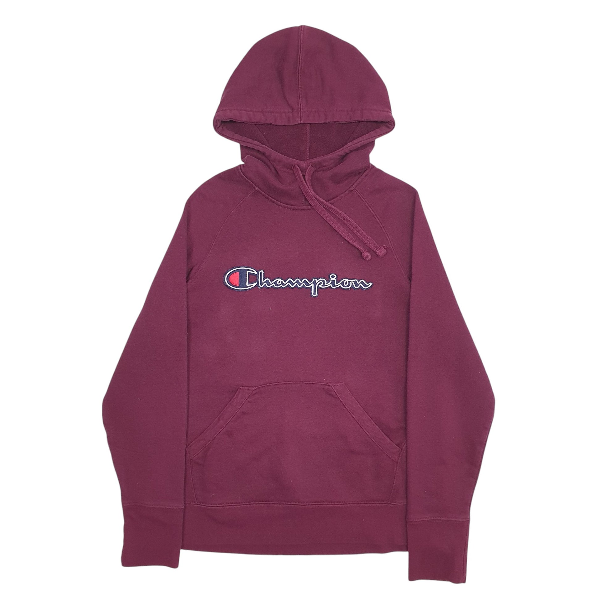 Womens Burgundy Champion Spellout Hoodie Jumper