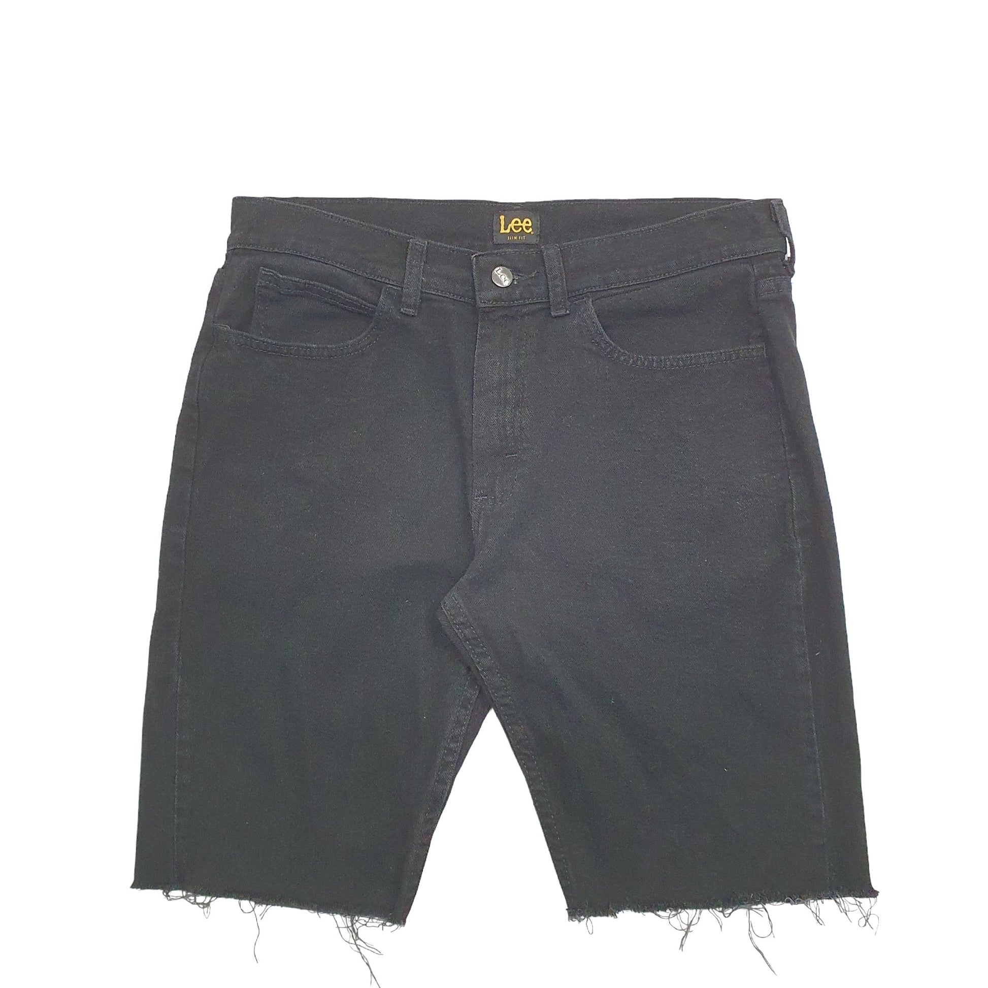 Mens Black Lee Cut off Denim Shorts