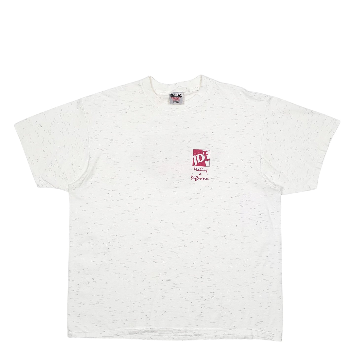 Mens White Oneita Single Stitch Vintage 90s Short Sleeve T Shirt