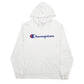 Mens White Champion Spellout Hoodie Jumper