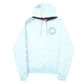 Mens Blue Nike Air Spray Paint Spellout Hoodie Jumper